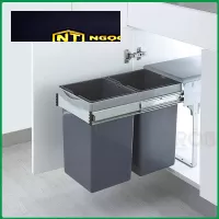 Thùng rác đôi âm tủ 300mm Grob GR-30 NEW